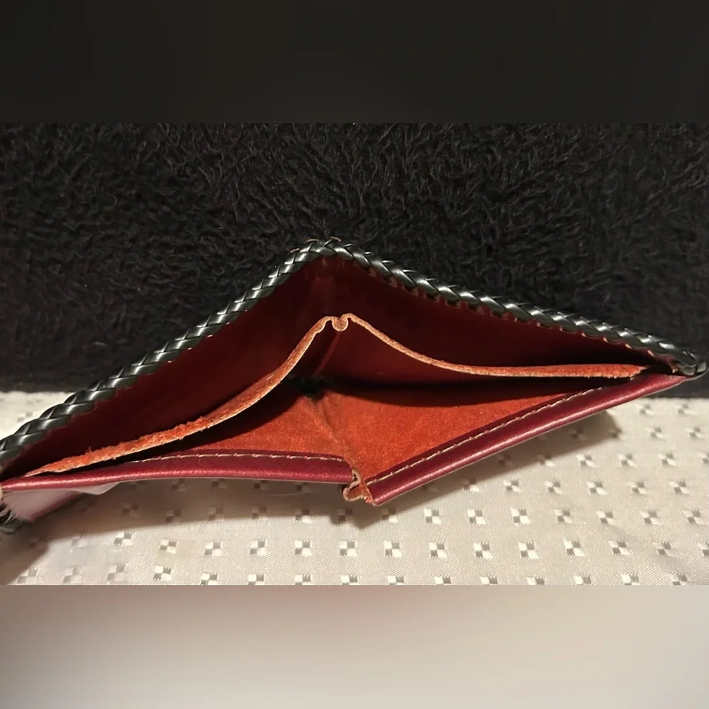 Vintage Hand Tooled Leather Men’s Wallet Cowboy Horse Bifold Handmade Western